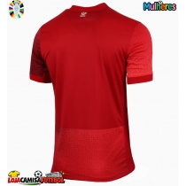 Camisa de Futebol Polónia Equipamento Secundário Mulheres Europeu 2024 Manga Curta